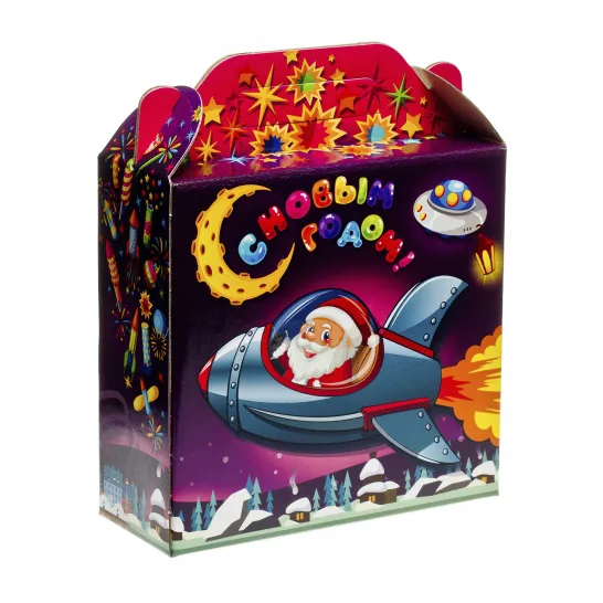 Сладкий новогодний подарок Дед Мороз в космосе 900 грамм стандарт